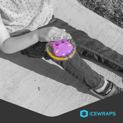 ICEWRAPS 4” Round Reusable Gel Packs - Hot Cold Boo Boo Pack for Kids Injuries - First Aid and Pain Relief - 4 Pack