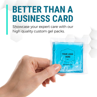 Custom Ice Pack - 3x3 Reusable Gel Pack | Personalized Ice Packs for Dental & Aesthetic Clinics