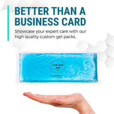 Custom Ice Pack - 4x10 Reusable Gel Pack | Personalized Ice Packs for Dental & Aesthetic Clinics, Chiropractors