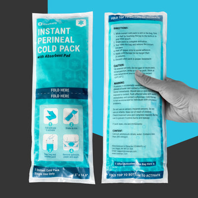 ICEWRAPS Instant Perineal Cold Pack - 2 in 1 Absorbent Maxi Pad and Instant Cold Pack - 12 Count Single Use Postpartum Ice Cold Compress for After Birth