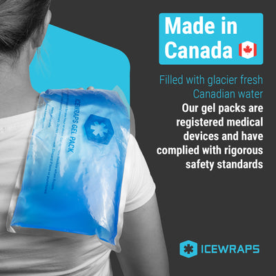ICEWRAPS 6”x12” Reusable Gel Ice Packs - Hot Cold Compress for Injuries, Chronic Pain, Arm and Shoulder Pain Relief - 2 Pack