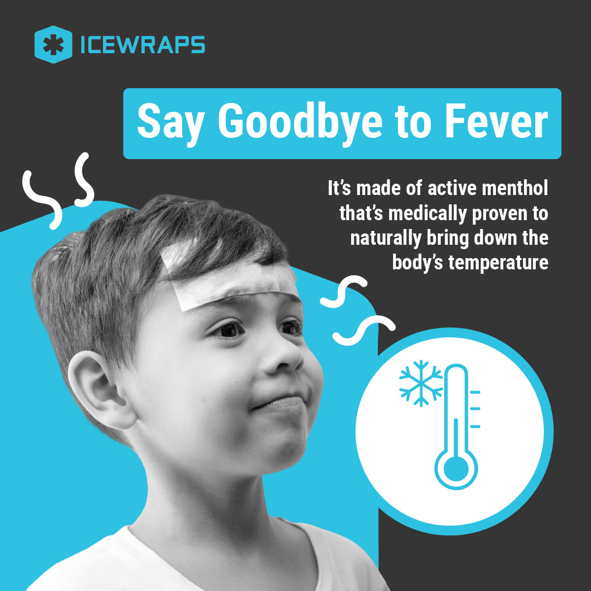 ICEWRAPS Cooling Patches for Kids | Kids Fever Stickers | Cooling Comf ...