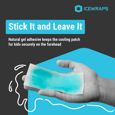 ICEWRAPS Cooling Patches for Kids | Kids Fever Stickers | Cooling Comfort Pad for Baby Fever | Baby Fever Cooling Pad | Fever Patch for Kids | Cold Patches Fever Reducer | Pack of 15