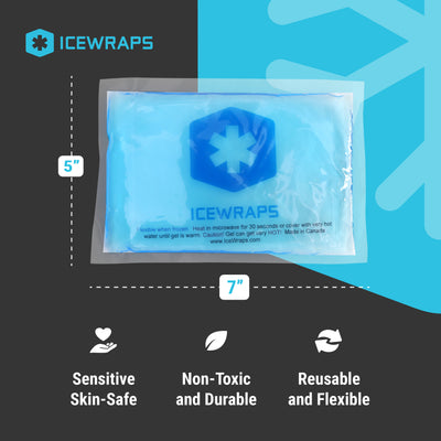 IceWraps 5x7 Reusable Multipurpose Hot/Cold Gel Pack, 4 Pack
