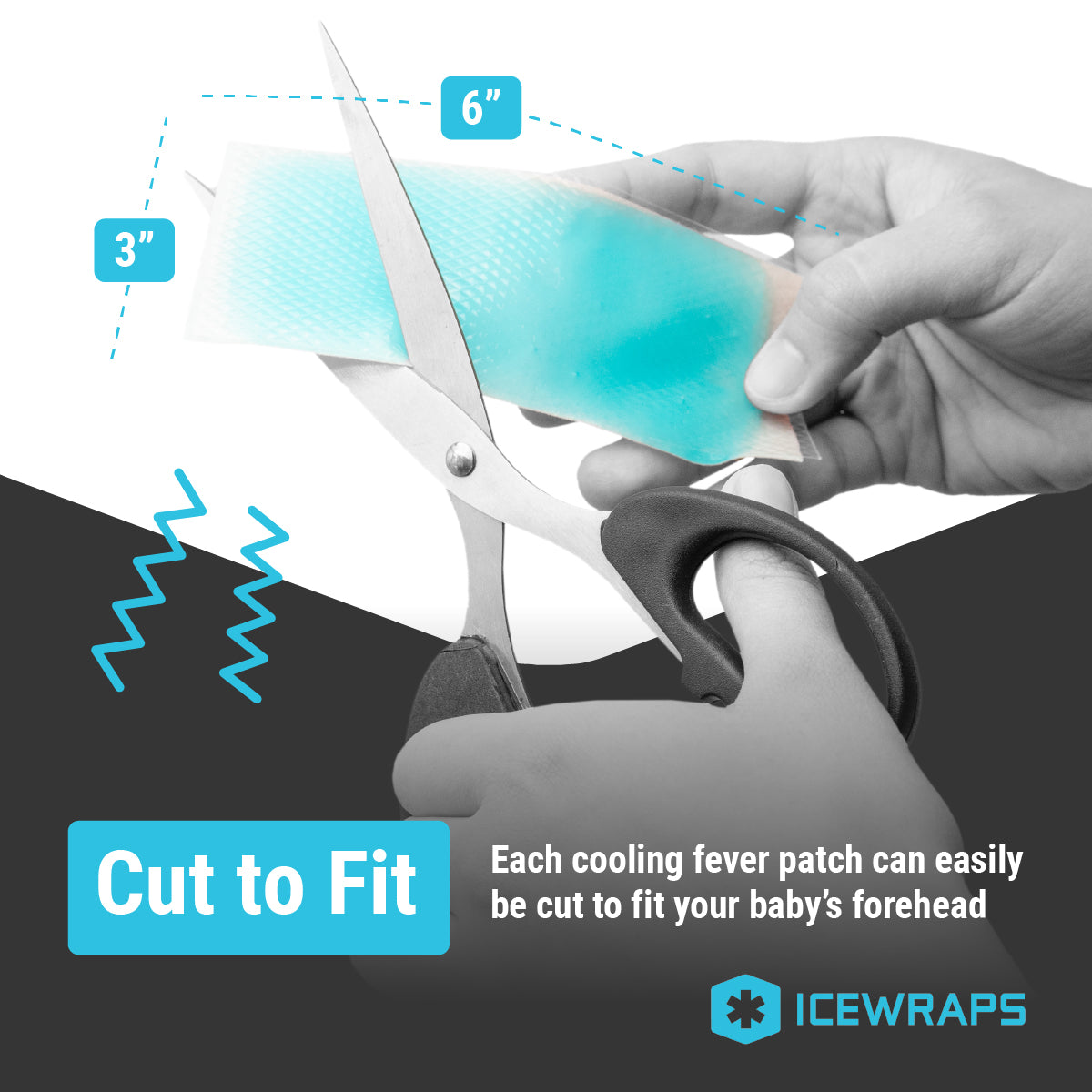 ICEWRAPS Cooling Patches for Kids | Kids Fever Stickers | Cooling Comfort Pad for Baby Fever | Baby Fever Cooling Pad | Fever Patch for Kids | Cold Patches Fever Reducer | Pack of 15