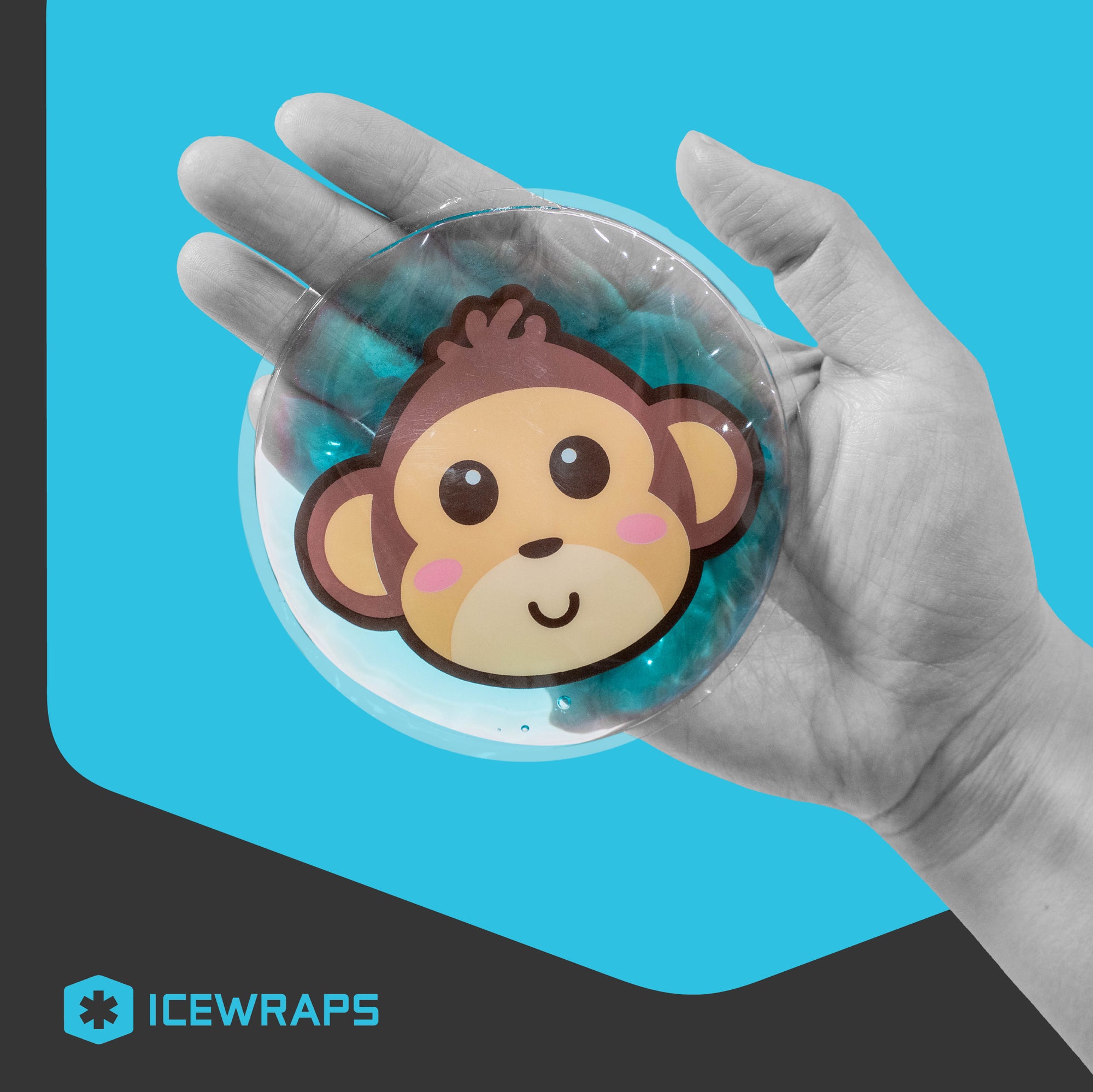 ICEWRAPS 4” Round Reusable Gel Packs - Hot Cold Boo Boo Pack for Kids Injuries - First Aid and Pain Relief - 4 Pack