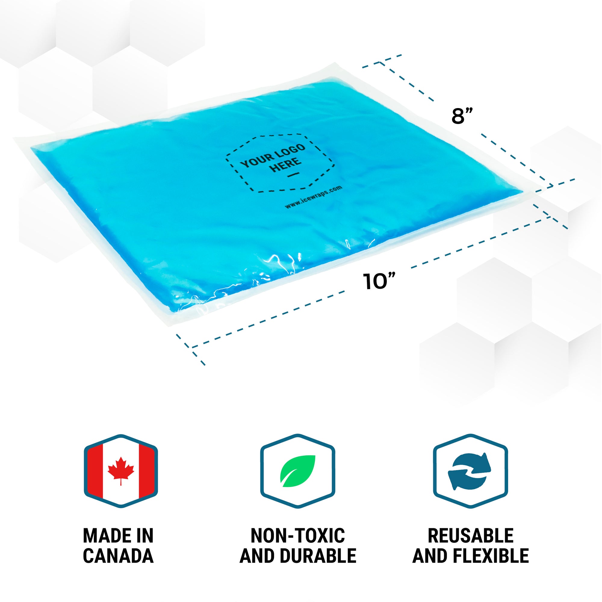 Custom Ice Pack - 8x10 Reusable Gel Pack | Personalized Ice Packs for Dental & Aesthetic Clinics, Chiropractors
