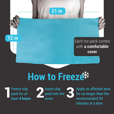 IceWraps 12x21 Oversize Cold Therapy Clay Pack with Cover