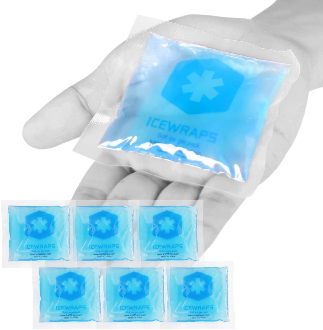 IceWraps 3x3 Mini Reusable Multipurpose Hot/Cold Gel Pack, 6 Pack